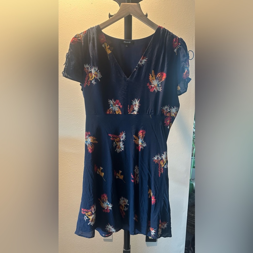 Madewell Floral Navy Dress - size 8